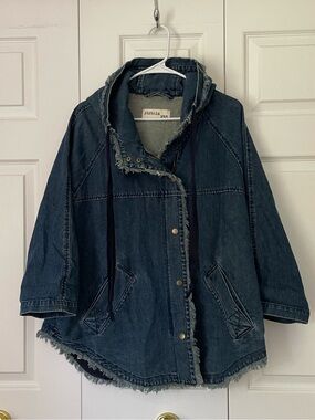 Pistola Hooded Cape Oversized Denim Jacket XS/Small